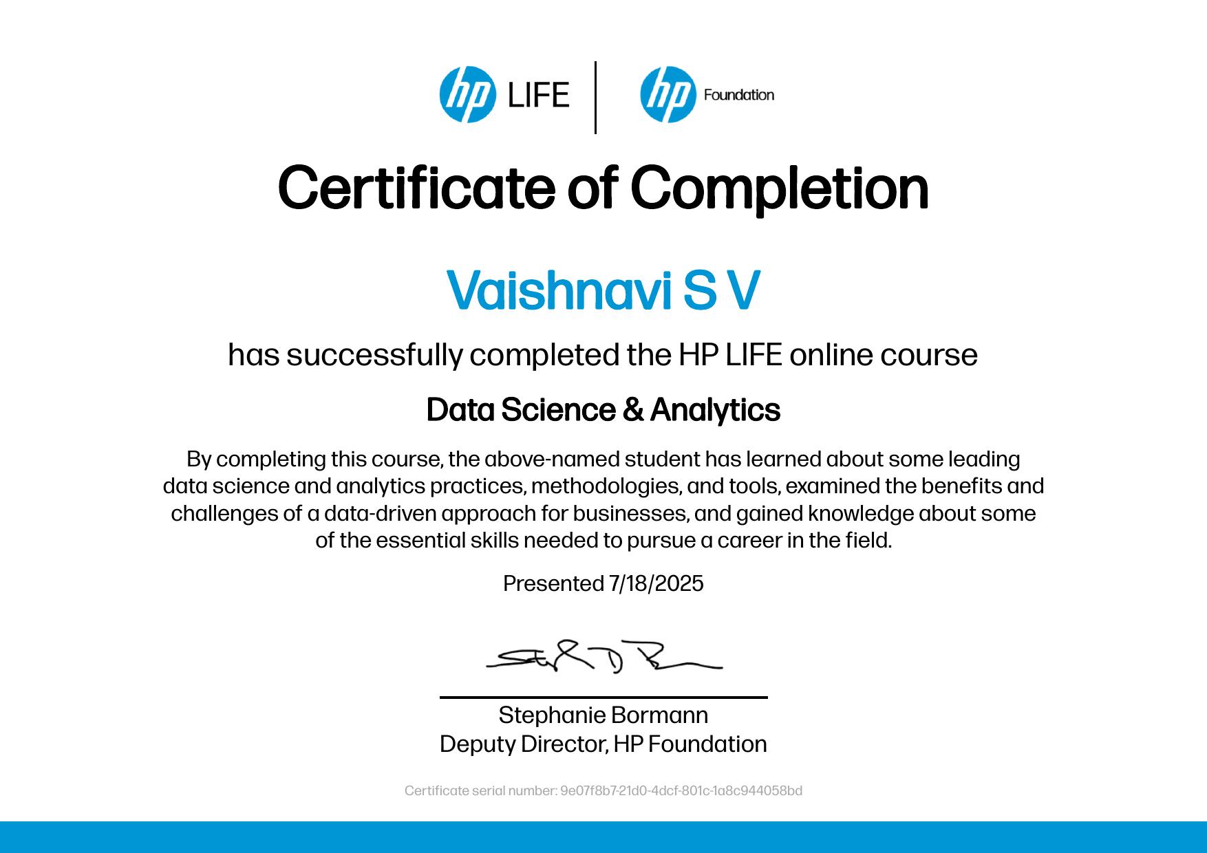 Data Science & Analytics — HP LIFE